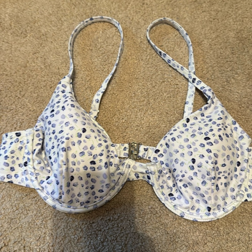 Bikini top purple an blue flowers